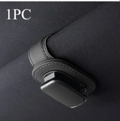 Resim Chuangyinshop Siyah 1 Adet Güçlendirilmiş Klipsli Pu Deri Araç Güneşlik Organizerı 