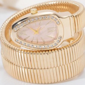 Resim livalove Gold Taşlı Pembe Yılan Saat 