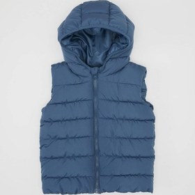 Resim DeFacto Erkek Bebek Su Geçirmez Kapüşonlu Fermuarlı Şişme Yelek A2221A525SPIN257 İndigo 