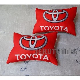 Resim Toyota Uyumlu Kırmızı Baskılı Oto Boyun Yastığı 