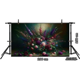 Resim Venspor Karanlık Çiçek Bahçesi Arkaplan, 200x150cm, Fon, Duvar Örtüsü 