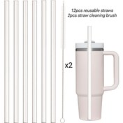 Resim 12 adet Söğüller ve 2 adet Çok Fonksiyonlu Söğüller Brush, 20, 30, 40 Ounce Su Bardakları için Uygun, Gıda Sınıfı PP Malzeme, Size ve Ailenize Güvenli Bir Seçim, Şeffaf ve Kokusuz, Dilediğiniz Gibi Kesilebilir 
