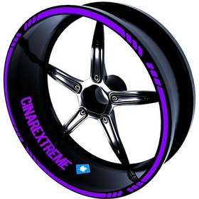 Resim 4 Parçalı Kesikli Tasarımlı Patlıcan Moru Jant Şeridi Sticker Çınar Extreme 