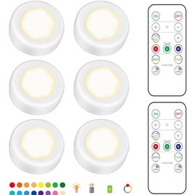 Resim 2 Uzaktan Kumandalı 6 Led Spot, Rgb Tasarım - Çok Renkli Beyaz Çok Renkli 