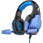 Resim VERTUX Havana Ses Sürükleyici Gürültü İzolasyonlu LED Kablolu Oyuncu Gaming Kulaküstü Kulaklık Mavi 