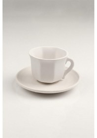 Resim Kısa Köşeli Fincan Seramik Bisküvi 2'li Ham Ürün 