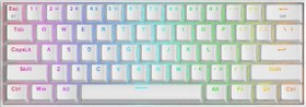 Resim Redragon K530 PRO Draconic Türkçe Q 60% Kompakt Kablosuz - Bluetooth 2.4G Brown Switch Mekanik Beyaz Klavye 