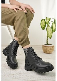 Resim Nesil Shoes Fncy 206 Siyah Fermuarlı Kadın Bot-siyah Siyah 