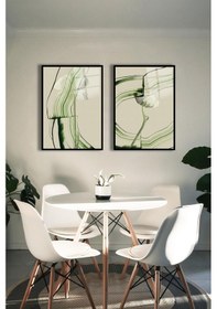 Resim Tablosan Beyaz Güller İkili Çerçeveli Cam Tablo Seti-174285 