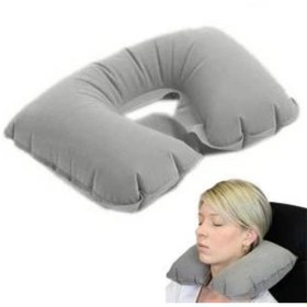 Resim SELFBUYSELL Şişme Seyahat Yastığı Gri Lacivert 