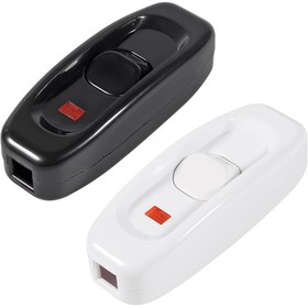 Resim 2 adet D-FLIFE Yatak Odası, Yemek Odası ve Oturma Odası için Uygun ON/OFF LED Göstergeli Butonlu Komodin Lamba Anahtarı, Siyah ve Beyaz Renk Seçeneği Mevcut 