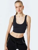 Resim Koton Slim Fit Kolsuz U Yaka Kaplı Sporcu Sütyeni Siyah 5sak30119nk Siyah 