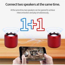 Resim Taşınabilir Metal Kablosuz Hifi Stereo Mini Hoparlörler Subwoofer Müzik Çalar Kablosuz Bluetooth Hoparlör 