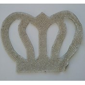 Resim Armada Ütüyle Yapışabilen Taşlı Taç Motif Yama Hotfix ( 16 cm * 11,5 cm ) 