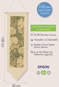 Resim William Morisse Duvar Halısı, Sanat Serisi Dekor, 100cm Kanvas Flama Askılı Duvar Örtüsü NO:701 - Renkli - 14 / 30 x 100 