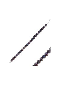 Resim 7,5 Mm Doğal İnci Erkek Bileklik 18 Cm / Beyaz Gümüş 
