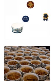 Resim figanlar ambalaj 50 ADET 14 Oz Plastik Kapaklı Mavi Karton Kağıt Aşure Çorba Tatlı Yemek Kasesi Kullan At 