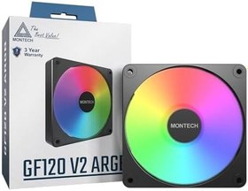 Resim MONTECH GF120 V2 ARGB 120mm Kasa Fan - Şık ve Minimalist Tasarım, Yüksek Hava Akışı, Hidrolik Rulman, Sessiz Performans, Canlı ARGB Aydınlatma, Siyah 