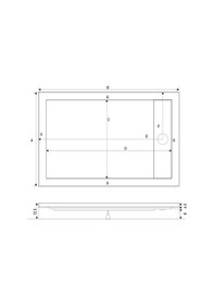 Resim Shower 90x160 Drop Dikdörtgen Monoblok Duş Teknesi H:12,5 Cm 