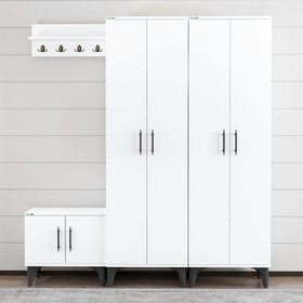 Resim Garaj Home Modern 7 Raflı Vestiyer Beyaz 