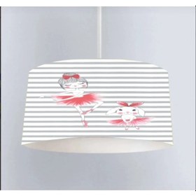 Resim Balerin Kız Avize Gri - Pembe 