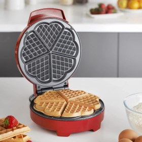 Resim Hapşuruk Kırmızı Kalp Şekilli Waffle Makinesi 