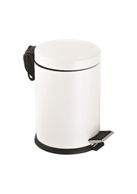 Resim Vinoks Premium Serisi 5 Litre Hacimli Paslanmaz Banyo-mutfak Pedallı Çöp Kovası Beyaz, 5 Litre Beyaz 