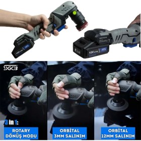 Resim Sgcb Kablosuz Şarjlı Rotary/orbital Mini Nano Polisaj Makinesi Seti 12V - 65 Parça Fırçasız Motor 
