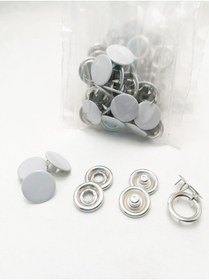 Resim Klinkshop 15 Mm Çıtçıt-açık Gri Boyalı Kapaklı Klikıt-25 Adet 