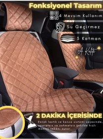 Resim Renault Laguna 1 Uyumlu 2'li Süet Oto Koltuk Minderi Terletmez Universal Tam Koruma A1 