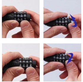 Resim ZHT Zhltools Zhltools Güvenli 4 Haneli Taşınabilir Paslanmaz Çelik Bisiklet Scooter Kilidi 