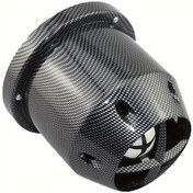 Resim Globalbloom 1 Adet 3 Inç 76 Mm Universal Araç Suv Yüksek Hava Akış Soğuk Hava Emiş Karbon Fiber Görünüm Mantar Başlı Filtre Temizleyici 