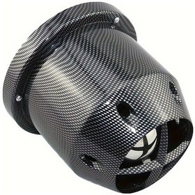 Resim Globalbloom 1 Adet 3 Inç 76 Mm Universal Araç Suv Yüksek Hava Akış Soğuk Hava Emiş Karbon Fiber Görünüm Mantar Başlı Filtre Temizleyici 