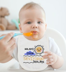 Resim Bitmeyen Kartuş Halamı Çok Seviyorum Tasarımlı Body ve Mama Önlüğü Seti 
