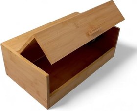 Resim Deconox Bambu Ekmek Kutusu - Ekmek Dolabı, Çok Amaçlı Ekmeklik, Doğal Bambu Saklama Kutusu (40x23x14cm) - Mutfak, Tezgah ve Kiler İçin 
