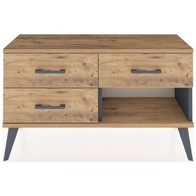 Resim Arges Şifonyer 3 Çekmeceli 88x30x48 Antrasit-çam Çam 