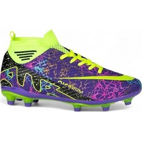 Resim La Liga Erkek 565 Bilekli Mor Sarı Desen Krampon 001 