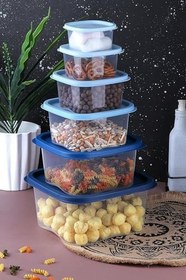 Resim 6 Parça Kare Şeffaf Saklama Kabı Seti, CAN.CC.01 
