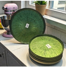Resim Sudedi Home Rexy Yeşil Pasta Tabağı Takımı Yeşil - Altın 