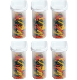 Resim Geseus Moonstar Kuru Gıda Bakliyat Saklama Kabı 1,8 Lt 6 Lı Set Beyaz-mas-102 