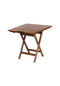 Resim Yönetmen Katlanır Ahşap Bahçe Balkon Seti: 80x80 Masa +2 Sandalye Kahverengi 