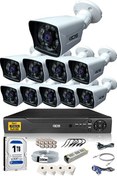 Resim Cepten İzle 10 Kameralı Gece Görüşlü Su Geçirmez 5 MP Lensli 1080P FHD Kamera Seti DS-2021HD-SET10 IDS