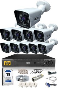 Resim Cepten İzle 10 Kameralı Gece Görüşlü Su Geçirmez 5 MP Lensli 1080P FHD Kamera Seti DS-2021HD-SET10 