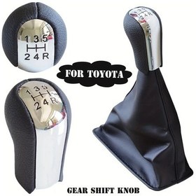 Resim Xuweiwei Toyota Aygo Verso Corolla Rav4 Avensis Yaris Vıtz İçin 6 İleri Premium Deri Vites Topuzu 