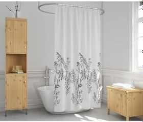 Resim Banyo Perdesi 2x110x200 Çift Kanat Duş Perdesi Halka Hediyeli Duşakabin Perdesi 3389 