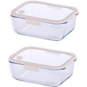 Resim Neoflam Fika Glace Bej Vakumlu 2 Parça Saklama Kabı 1200 ML 