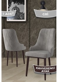 Resim Canisa Trex Serisi 1.sınıf Babyface Kumaş Kahve Metal Ayak 8 Adet Gri Sandalye Sandalye Gri Ayakları Kahve 