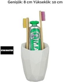 Resim STAR MASTER Diş Fırçası Kabı Diş Fırçalığı Fırçalık Model 2 Smdisfircalikm2Beyaz 