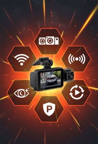 Resim Tekvora 3 Lens WiFi Destekli Araç İçi Kamera | 1080P Ön + İç & Arka Kayıt | Gece Görüş | Park Modu 