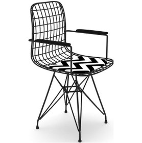 Resim Knsz kafes tel sandalyesi 1 li mazlum syhaldo kolçaklı ofis cafe bahçe mutfak 